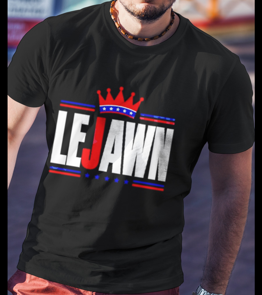 LeJawn Philadelphia Stars Crown Red Blue Stripes T-Shirt