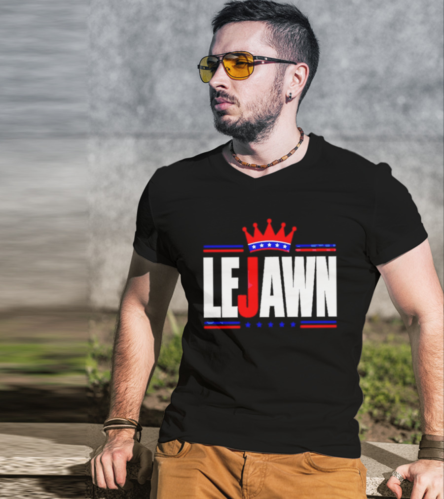 LeJawn Philadelphia Stars Crown Red Blue Stripes T-Shirt