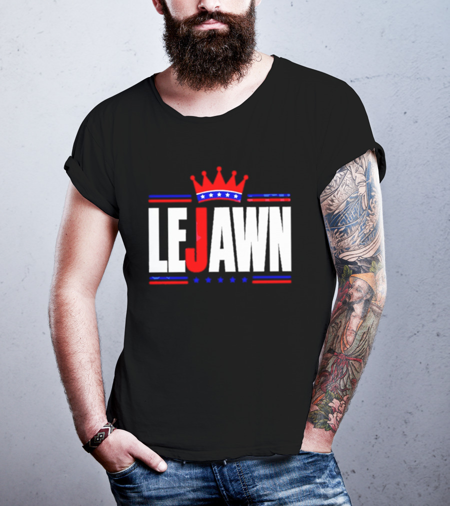 LeJawn Philadelphia Stars Crown Red Blue Stripes T-Shirt
