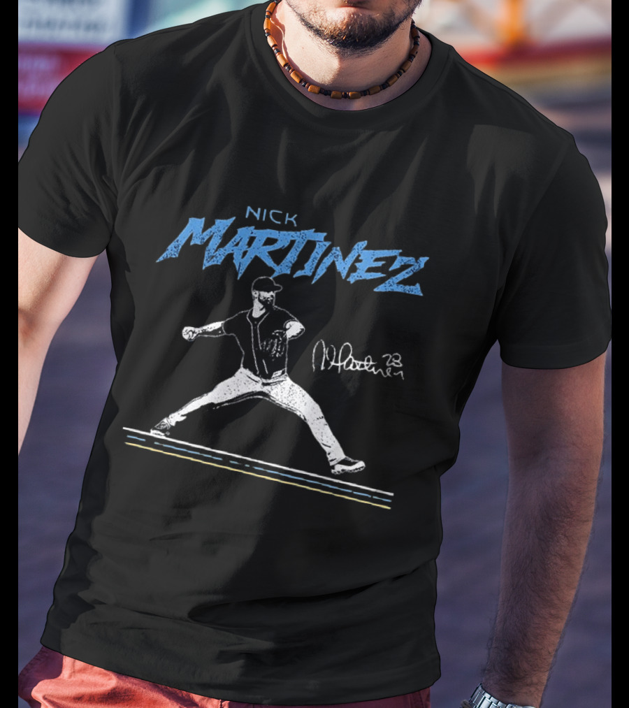 Nick Martinez Tampa Bay Rays MLB 2026 All Star Signature Pitching Motion T-Shirt