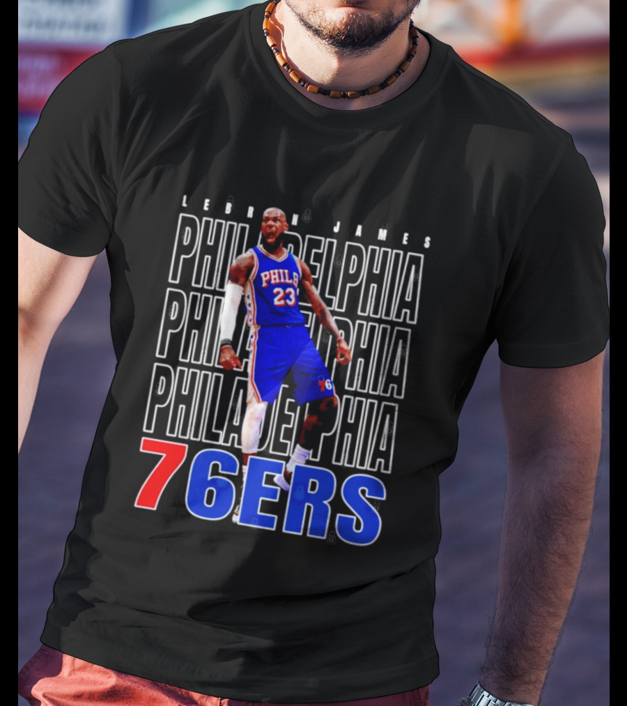 LeBron James Philadelphia 76ers Scream Vintage Style Jersey T-Shirt