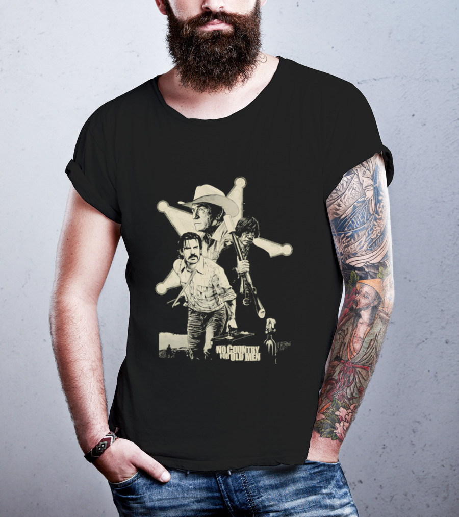 No Country For Old Men Llewelyn Moss Anton Chigurh Sheriff Bell Iconic Trio T-Shirt