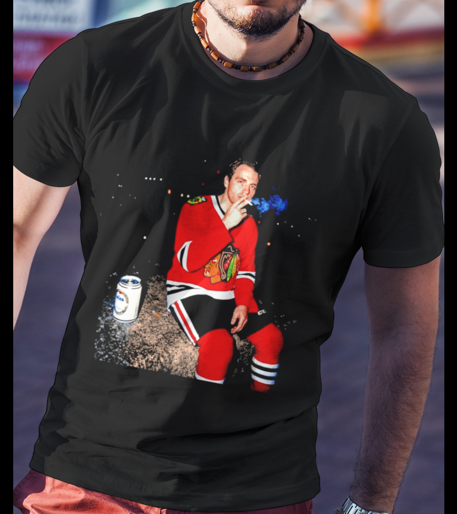Patrick Kane Chicago Blackhawks Showtime Smoking Retro Aesthetic T-Shirt