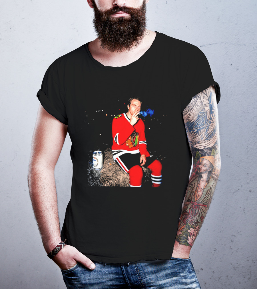 Patrick Kane Chicago Blackhawks Showtime Smoking Retro Aesthetic T-Shirt