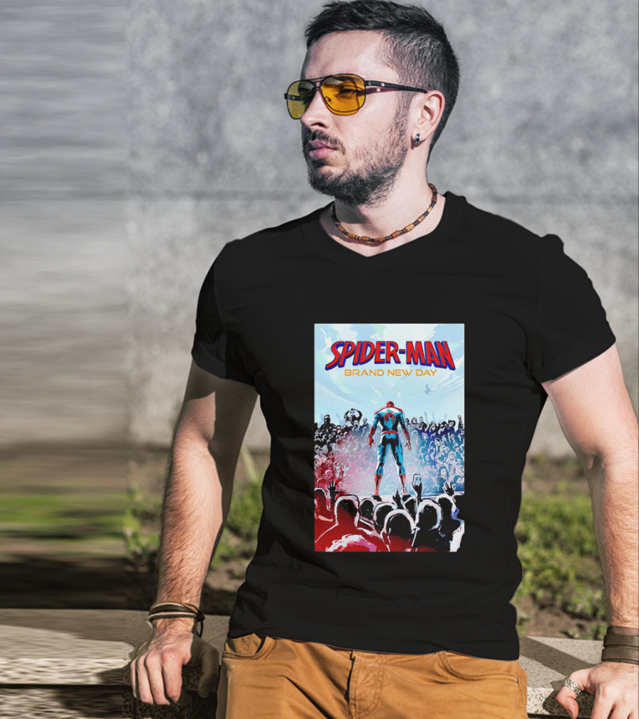 Spider Man Brand New Day Crowd Marvel T-Shirt