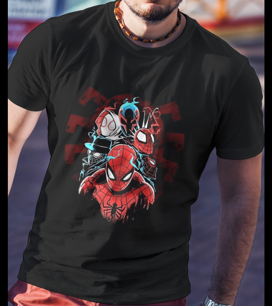 Spider Man Peter Parker Miles Morales Spider Verse Marvel Comics Spider Man Noir Gwen Stacy 2099 T-Shirt