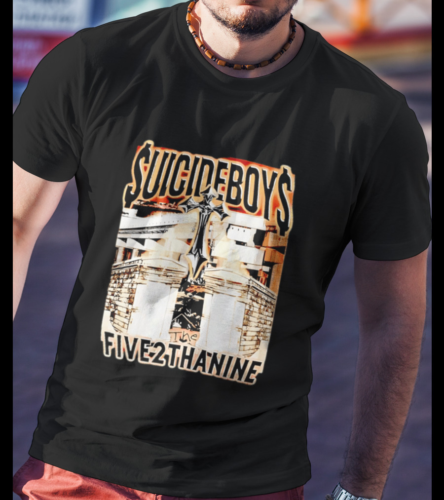 SUICIDEBOYS The Five2thanine Gothic Cross Block Letters T-Shirt
