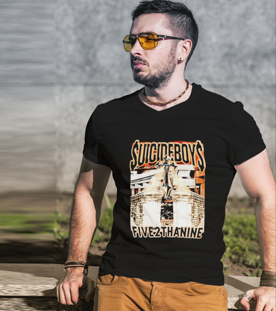 SUICIDEBOYS The Five2thanine Gothic Cross Block Letters T-Shirt