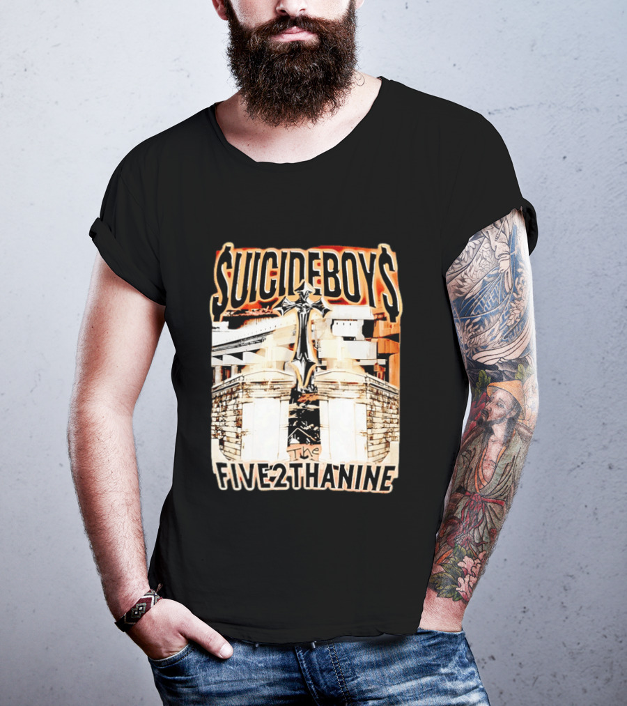 SUICIDEBOYS The Five2thanine Gothic Cross Block Letters T-Shirt