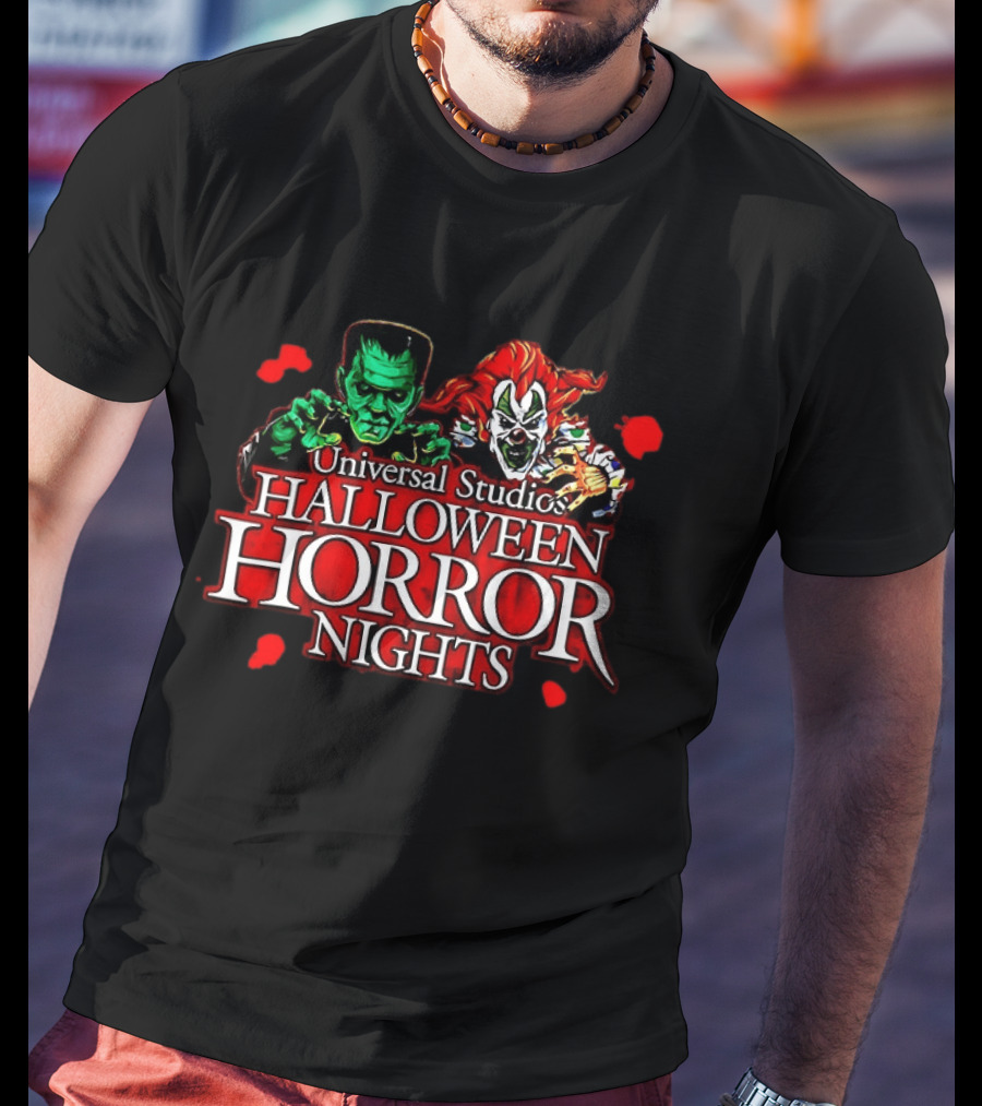 Universal Studios Halloween Horror Nights 2026 Classic Monsters And Killer Clowns T-Shirt