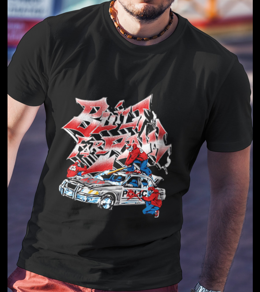 Zuko Built For Pain Police Car Destruction Graffiti T-Shirt