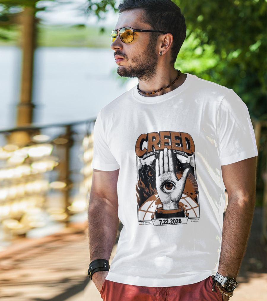 Creed Huntsville Alabama 2026 Event Orion Amphitheater July 22 Eye In Hand T-Shirt