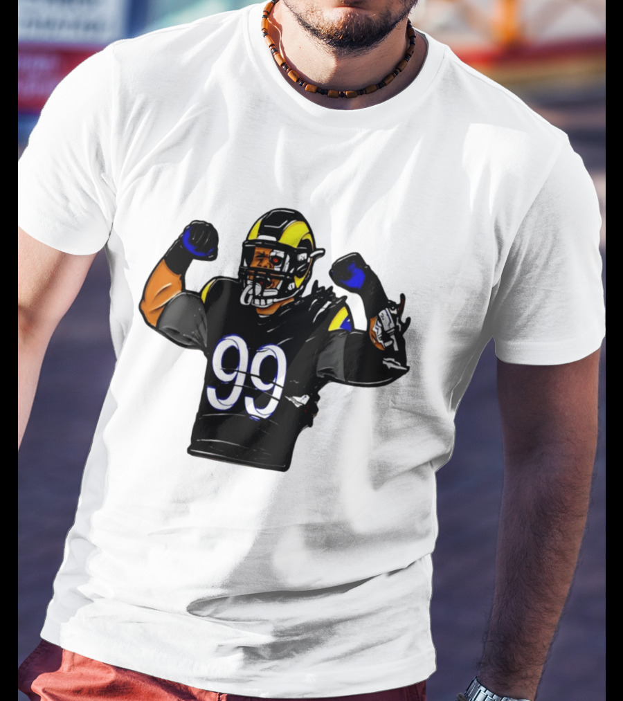 Los Angeles Rams Cyborg Player Cyber Beast 99 Football T-Shirt