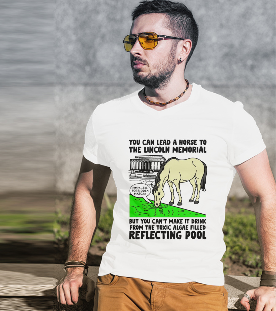 You Can Lead A Horse To The Lincoln Memorial Nnmm This Forbidden Matcha Toxic Algae Filled Reflecting Pool T-Shirt