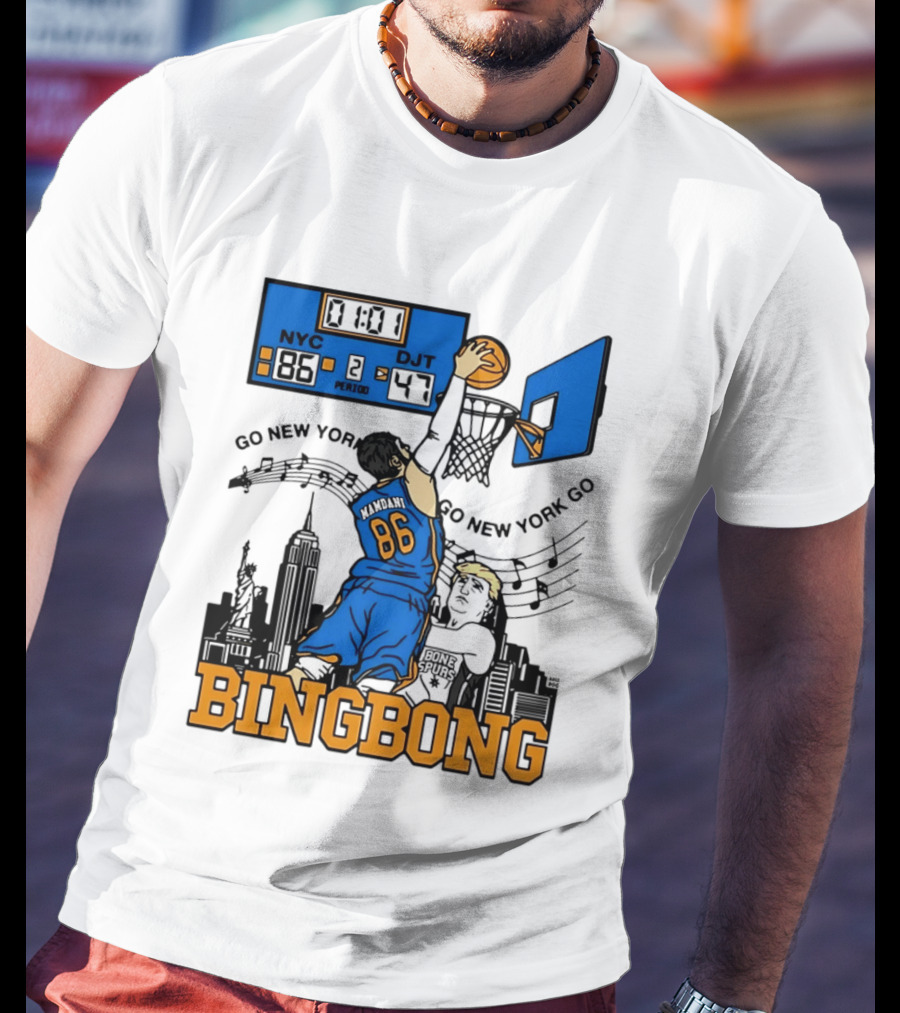 Mamdani 86 NYC DJT Go New York Basketball Bing Bong Epstein Files T-Shirt