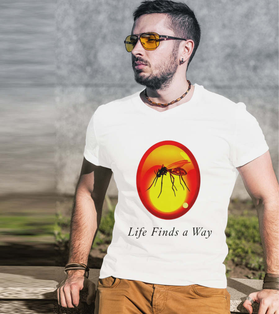 Mosquito In Amber Life Finds A Way Jurassic Park T-Shirt