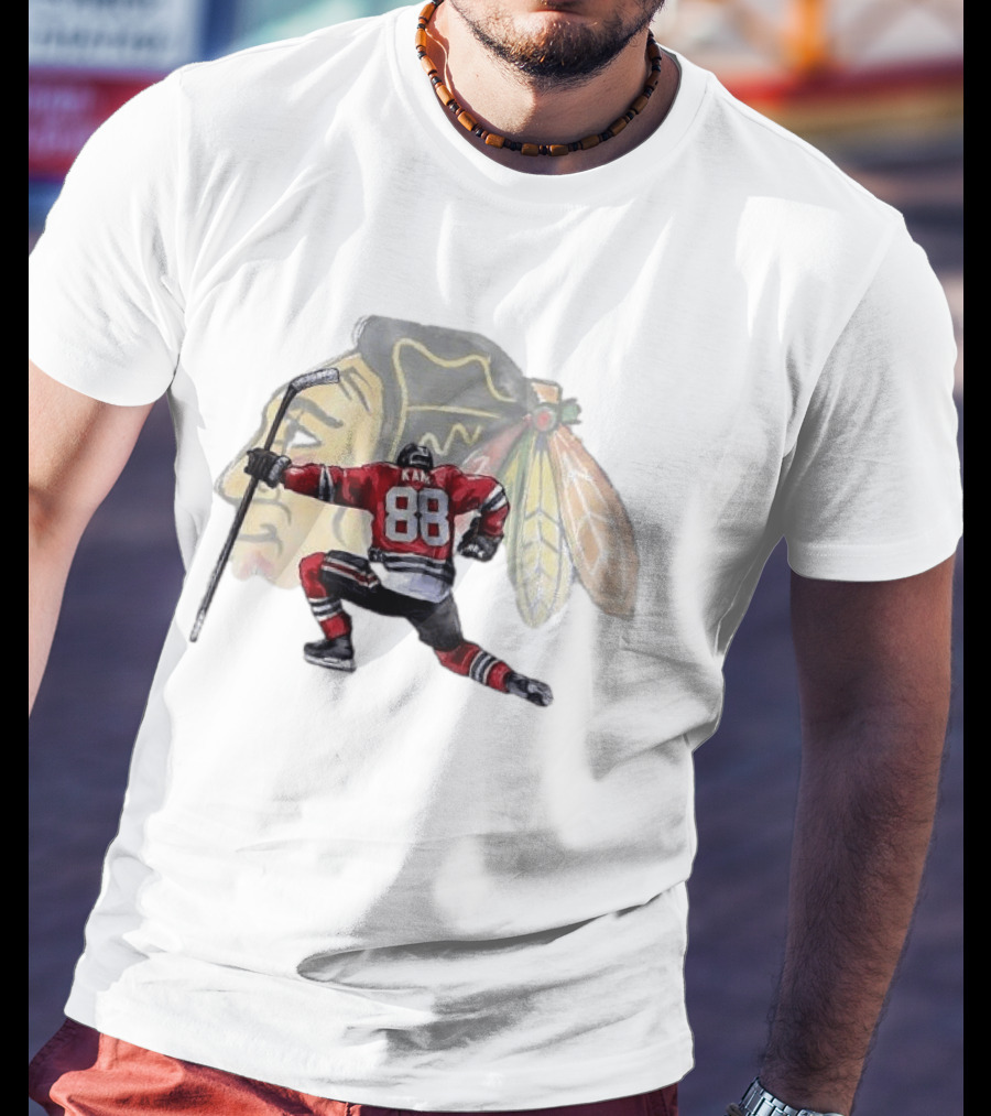 Patrick Kane Kneeling Number 88 Chicago Blackhawks T-Shirt