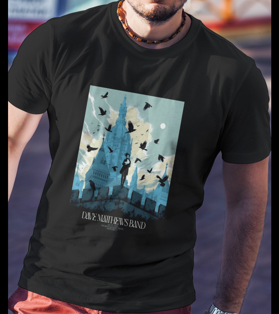 Dave Matthews Band July 25 2026 The Meadows Music Theatre Hartford CT Birds And Gothic Architecture T-Shirt