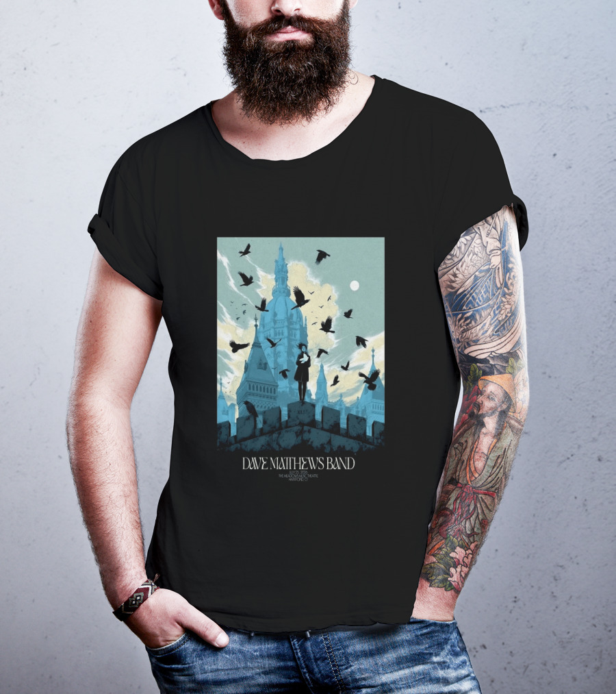 Dave Matthews Band July 25 2026 The Meadows Music Theatre Hartford CT Birds And Gothic Architecture T-Shirt
