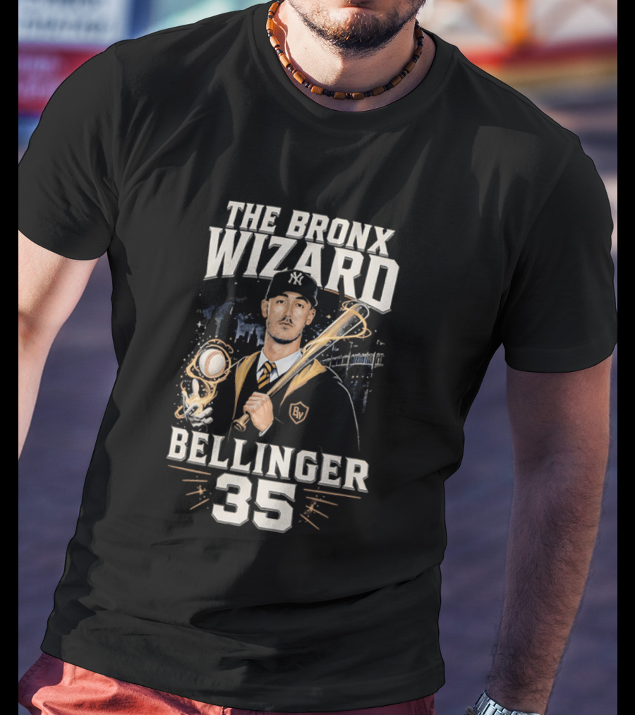 The Bronx Wizard Bellinger 35 Baseball Magic NYC Wizardry T-Shirt