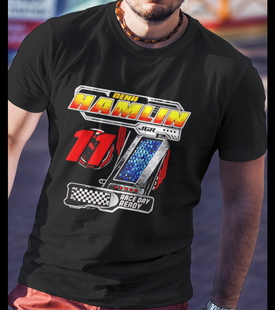 Denny Hamlin Joe Gibbs Racing 11 Race Day Ready Checkerboard Speedometer T-Shirt