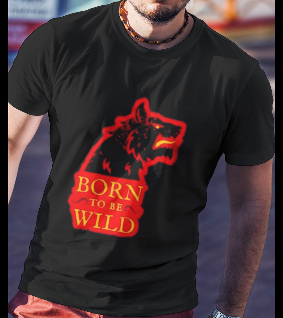 Born To Be Wild Wolf Silhouette Red T-Shirt