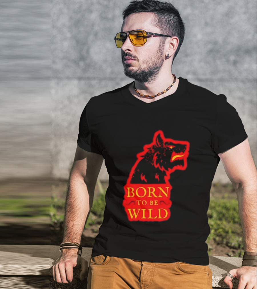 Born To Be Wild Wolf Silhouette Red T-Shirt