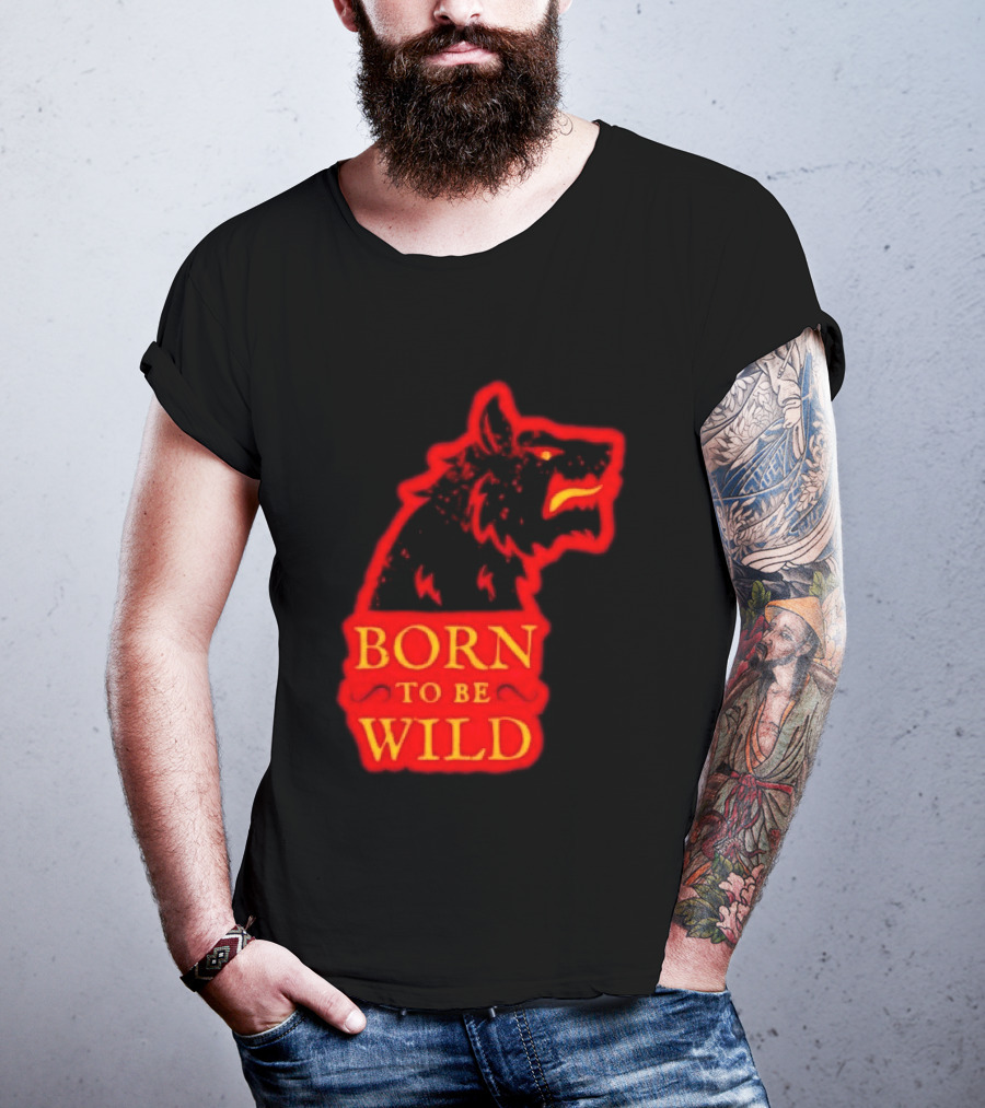 Born To Be Wild Wolf Silhouette Red T-Shirt