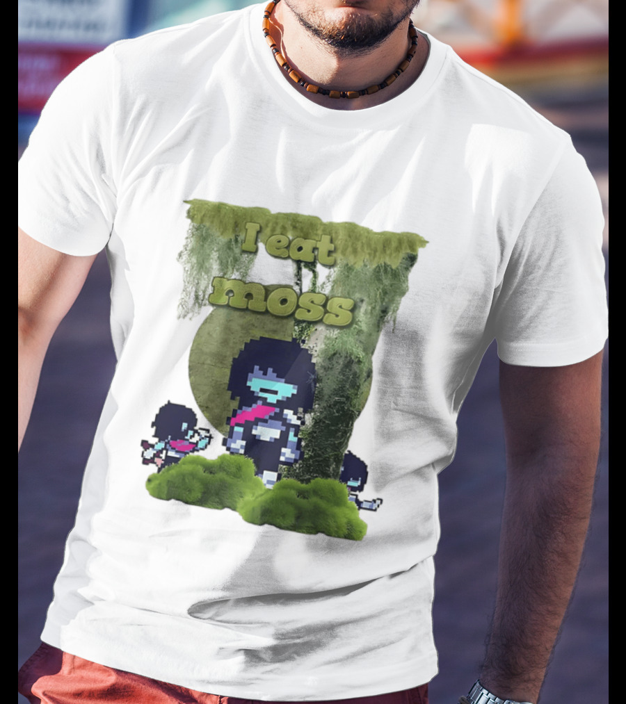 Deltarune I Eat Moss Pixel Art With Character And Mossy T-Shirt