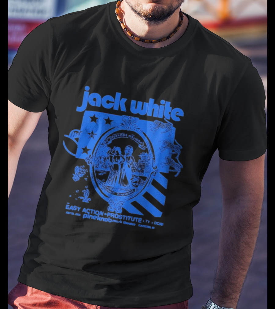 Jack White Easy Action Records Detroit Michigan 2026 Pine Knob Music Theatre Event July 25 T-Shirt