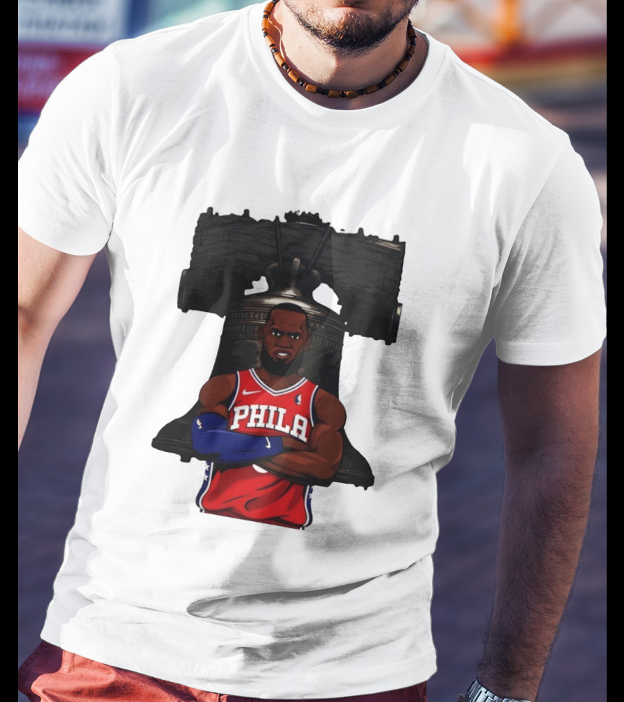 Philadelphia 76ers 2026 LeBron James Liberty Bell Basketball T-Shirt