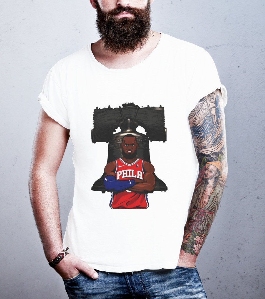 Philadelphia 76ers 2026 LeBron James Liberty Bell Basketball T-Shirt