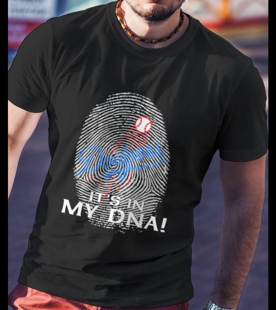 Los Angeles Dodgers It's In My DNA Fingerprint Baseball T-Shirt