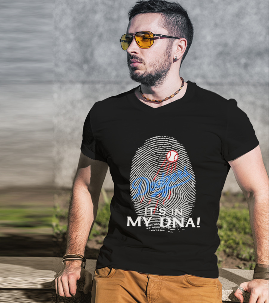 Los Angeles Dodgers It's In My DNA Fingerprint Baseball T-Shirt