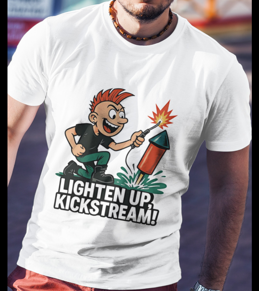 Lighten Up Kickstream Fireworks Rocket Blast T-Shirt