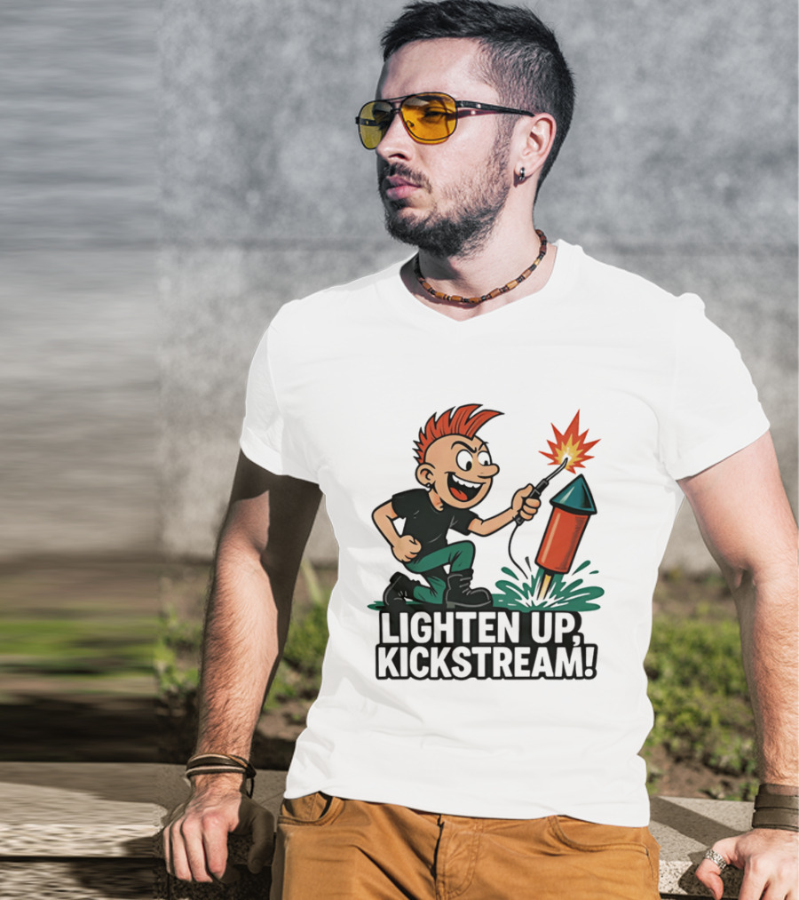 Lighten Up Kickstream Fireworks Rocket Blast T-Shirt