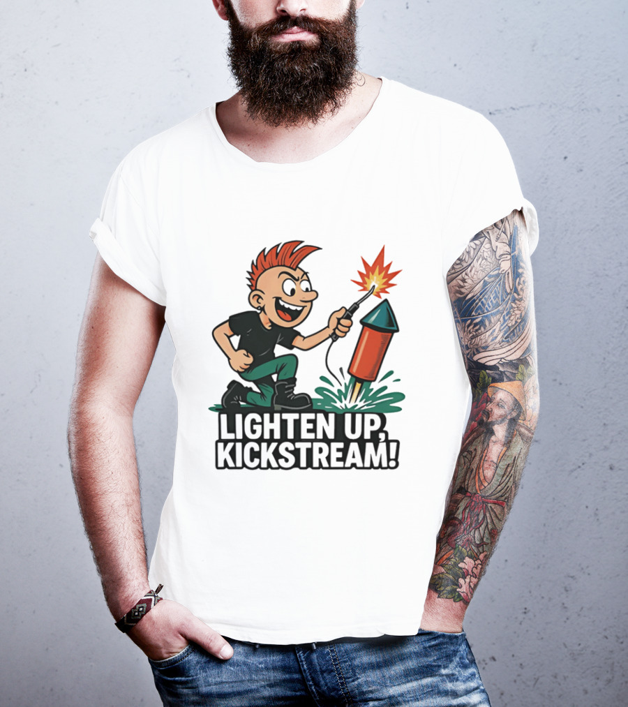Lighten Up Kickstream Fireworks Rocket Blast T-Shirt
