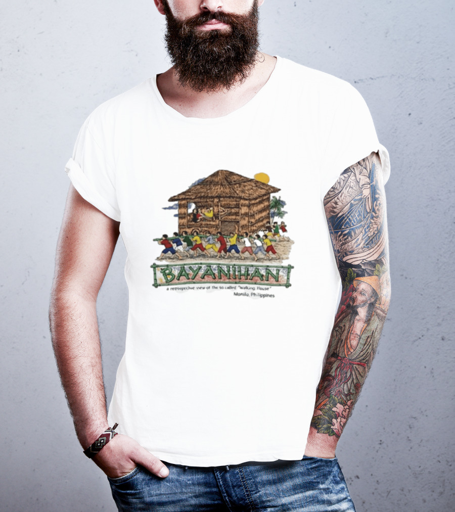 Bayanihan Retrospective View Carrying The Walking House Manila Philippines T-Shirt