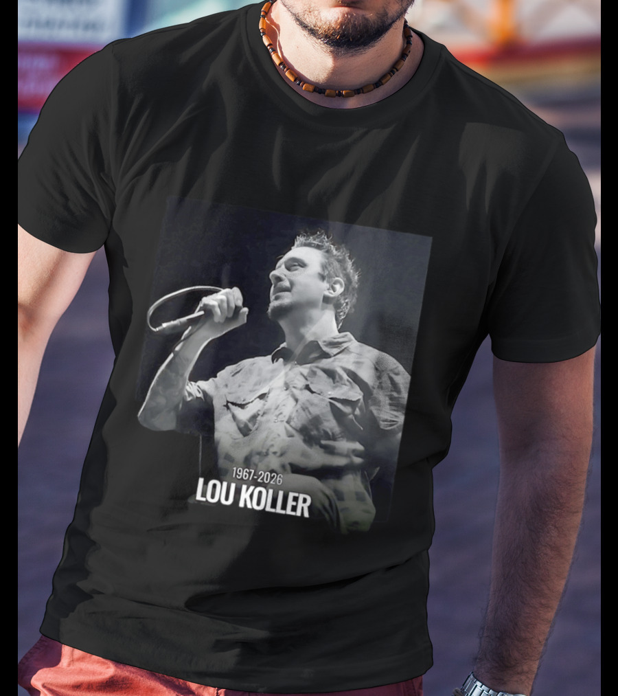 1967 2026 Lou Koller Microphone Plaid Black And White T-Shirt