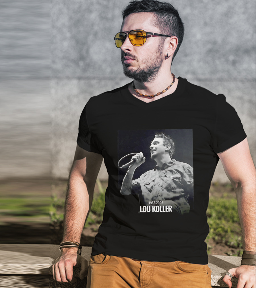 1967 2026 Lou Koller Microphone Plaid Black And White T-Shirt