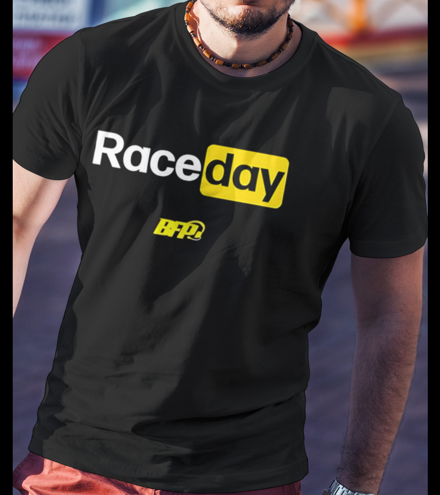 BFP Raceday Bold White Yellow Racing T-Shirt