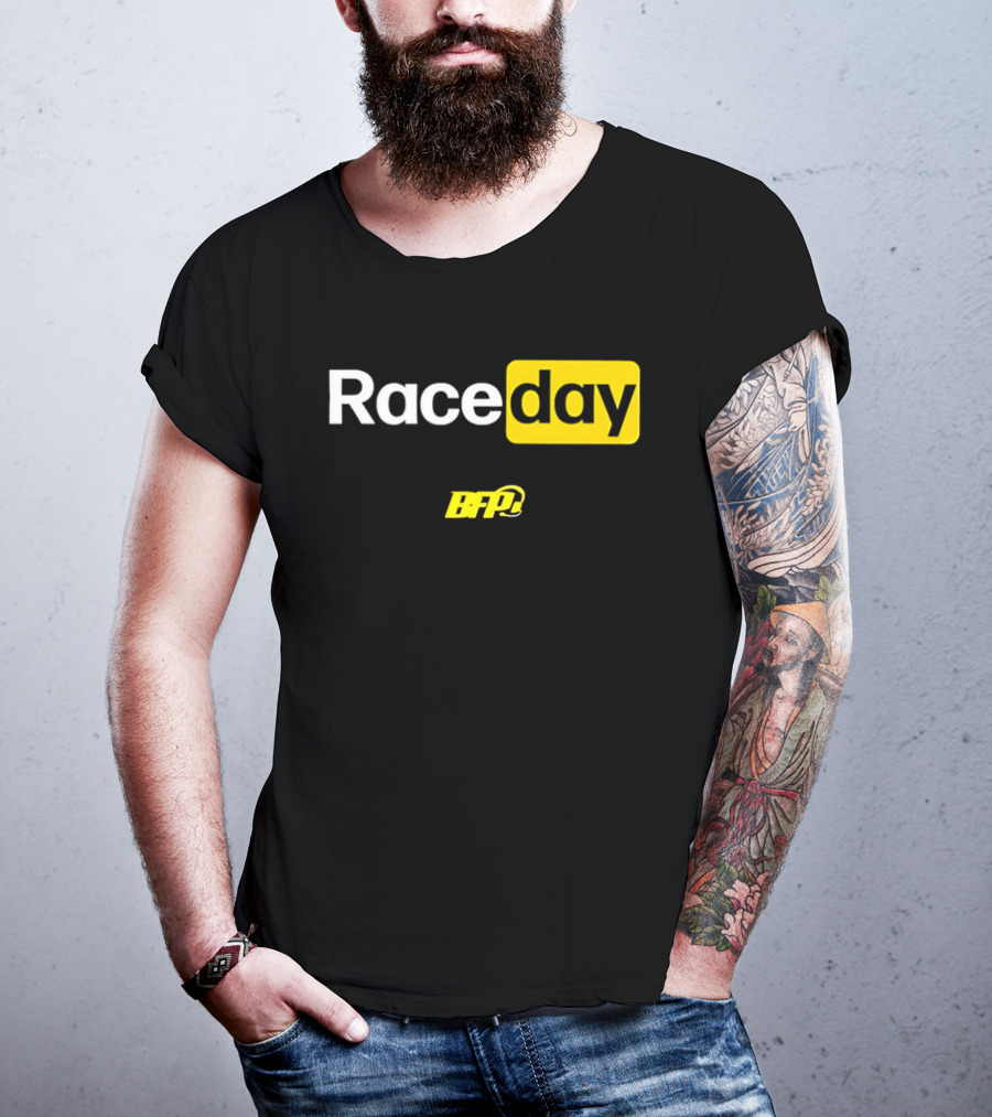 BFP Raceday Bold White Yellow Racing T-Shirt
