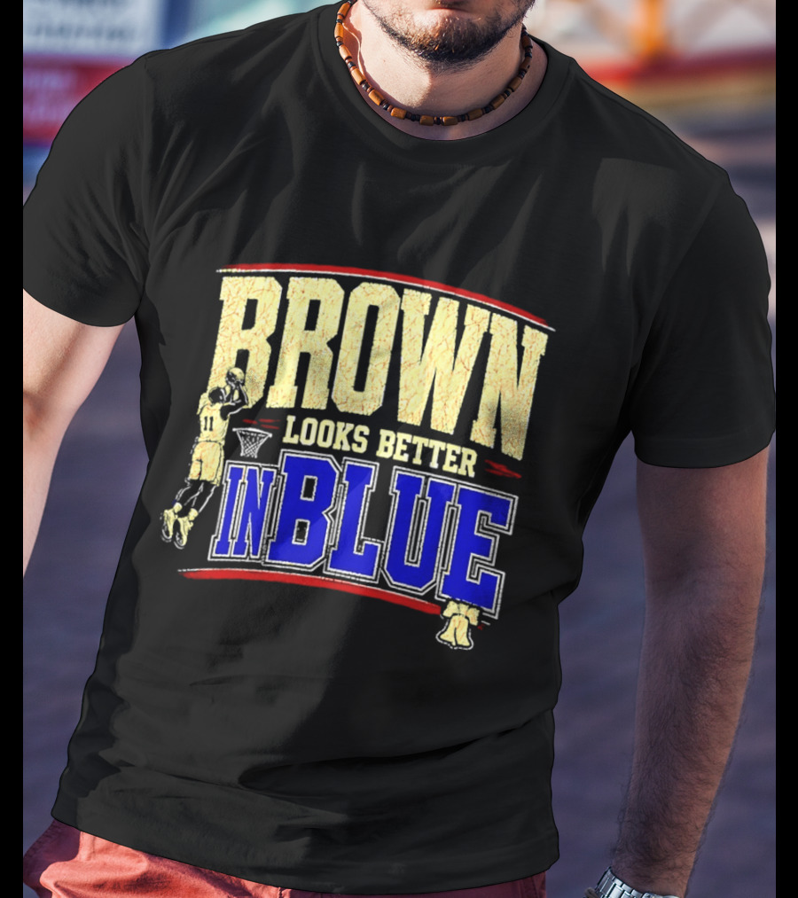 Brown Looks Better In Blue Basketball Dunk T-Shirt