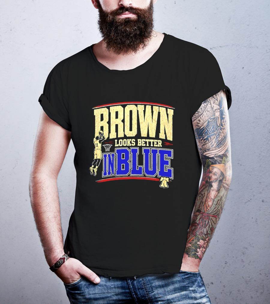 Brown Looks Better In Blue Basketball Dunk T-Shirt