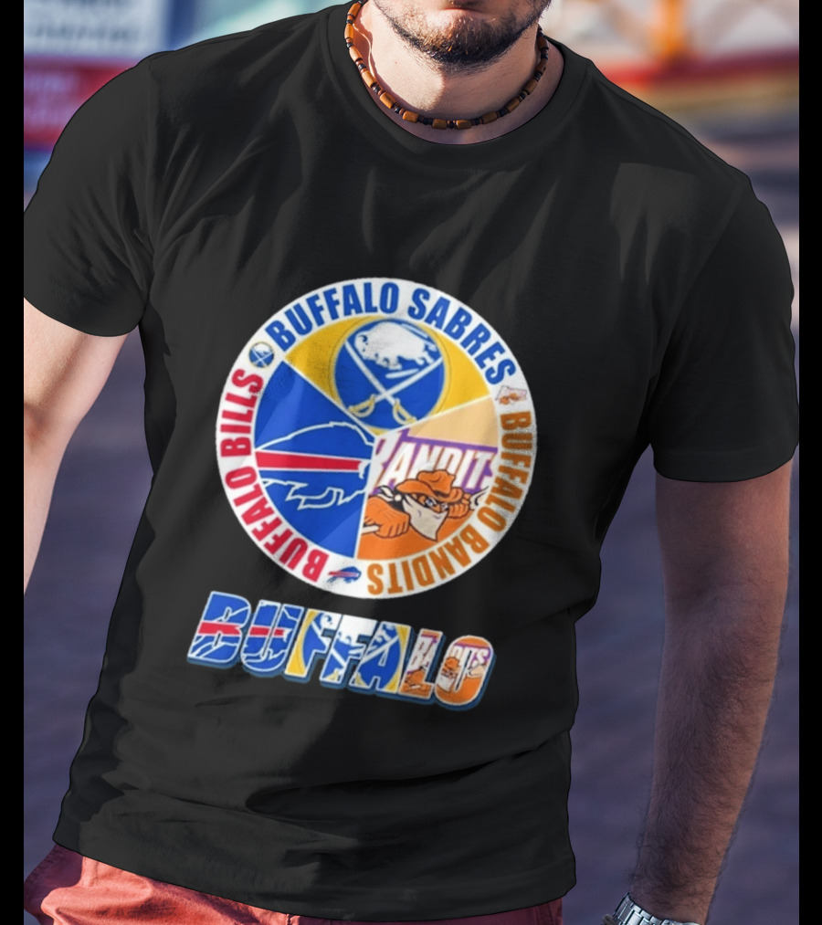Buffalo Bills Sabres Bandits Logos Buffalo Sports Teams T-Shirt