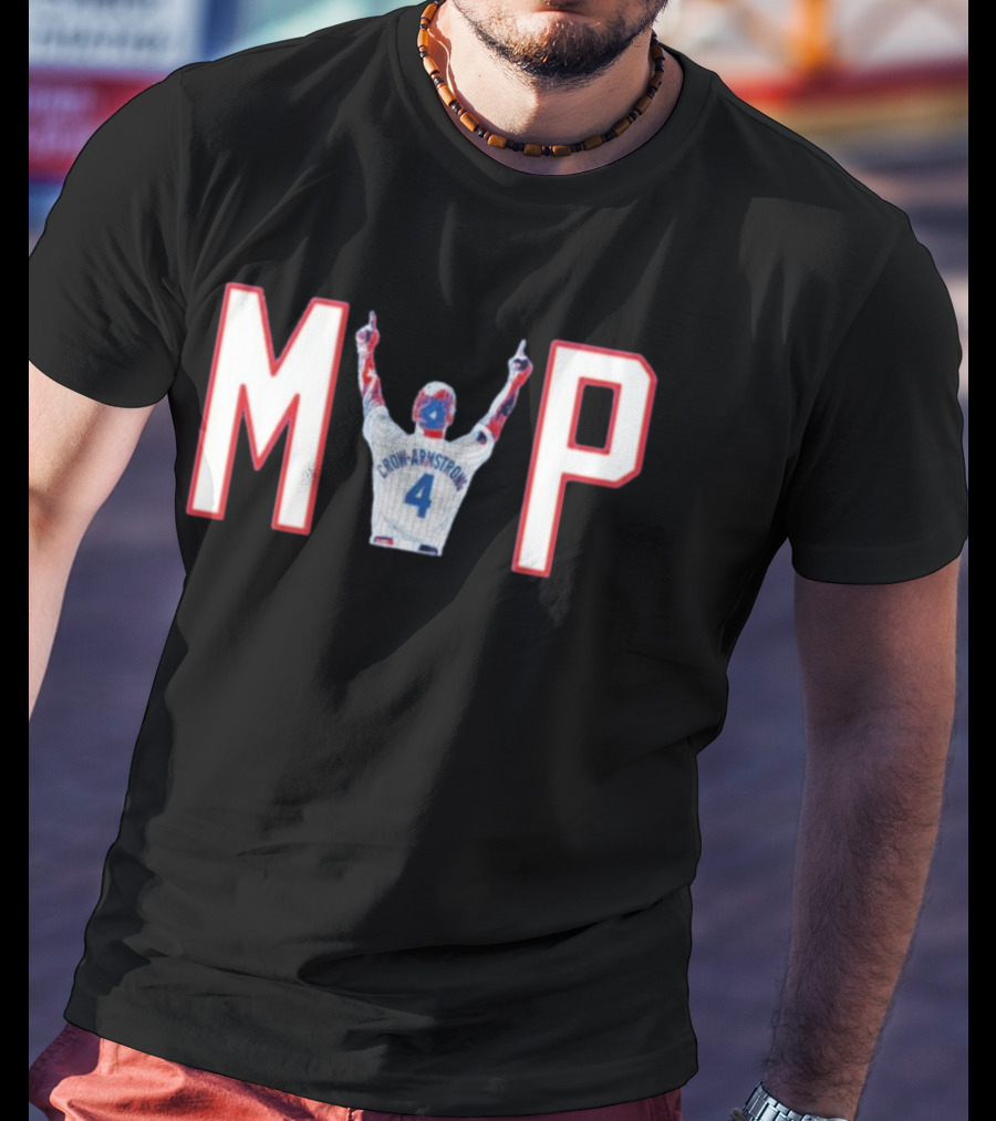 Chicago Cubs Crow Armstrong MVP 4 Baseball Celebration T-Shirt