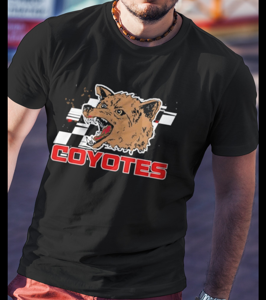 COYOTES Racing Checker Flag Head T-Shirt