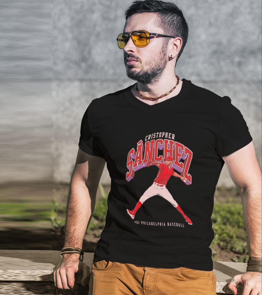 Cristopher Sánchez 61 Philadelphia Baseball Pitcher Image T-Shirt