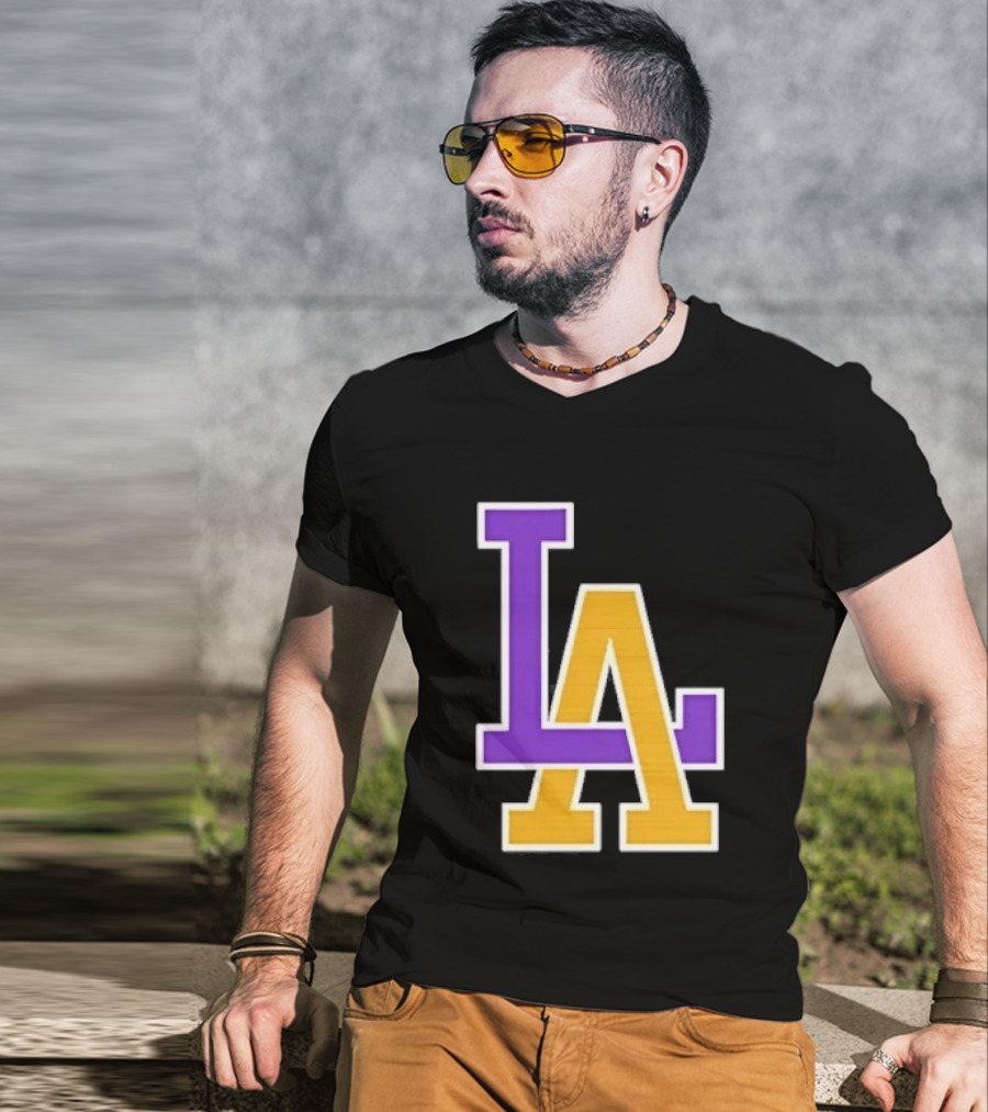 Los Angeles Lakers Purple Gold LA T-Shirt