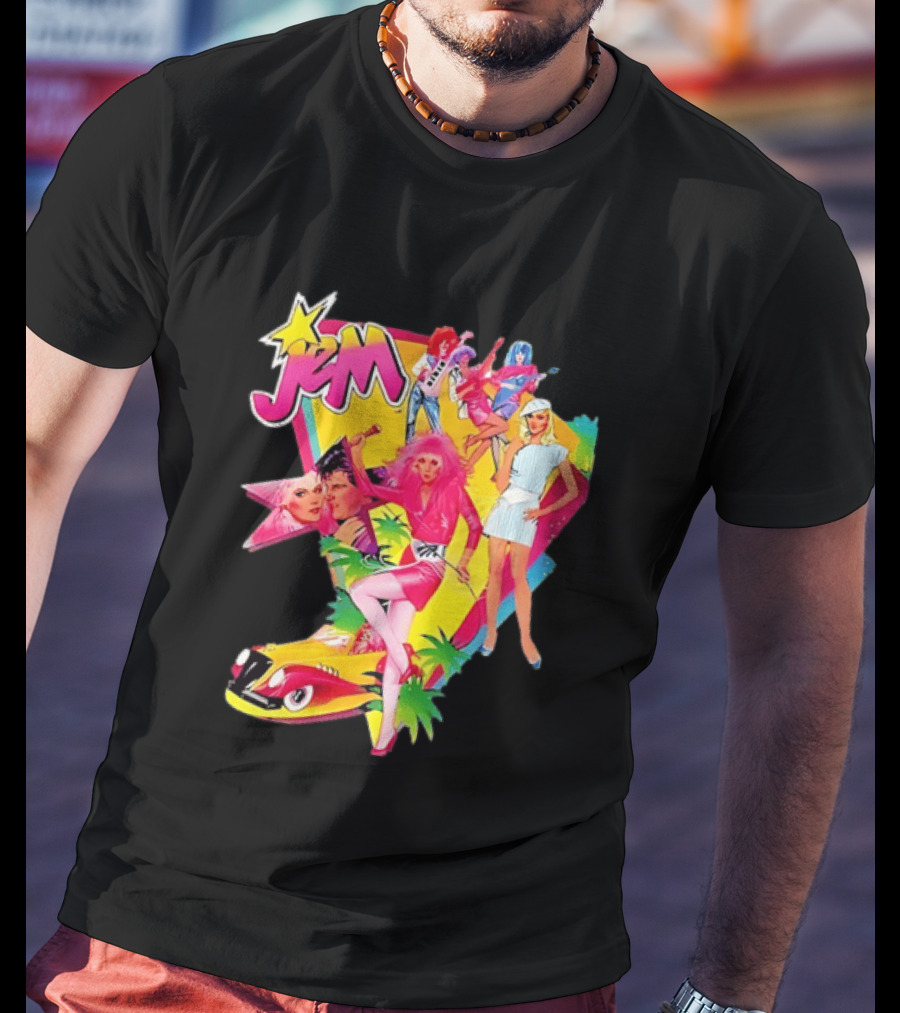 Jem 80s Cartoon Band Pop Music Star Singer Fashion Aesthetic Retro Characters T-Shirt